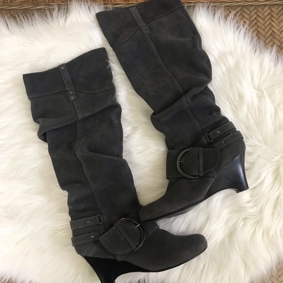 naughty monkey Shoes - Tall suede wedge booties